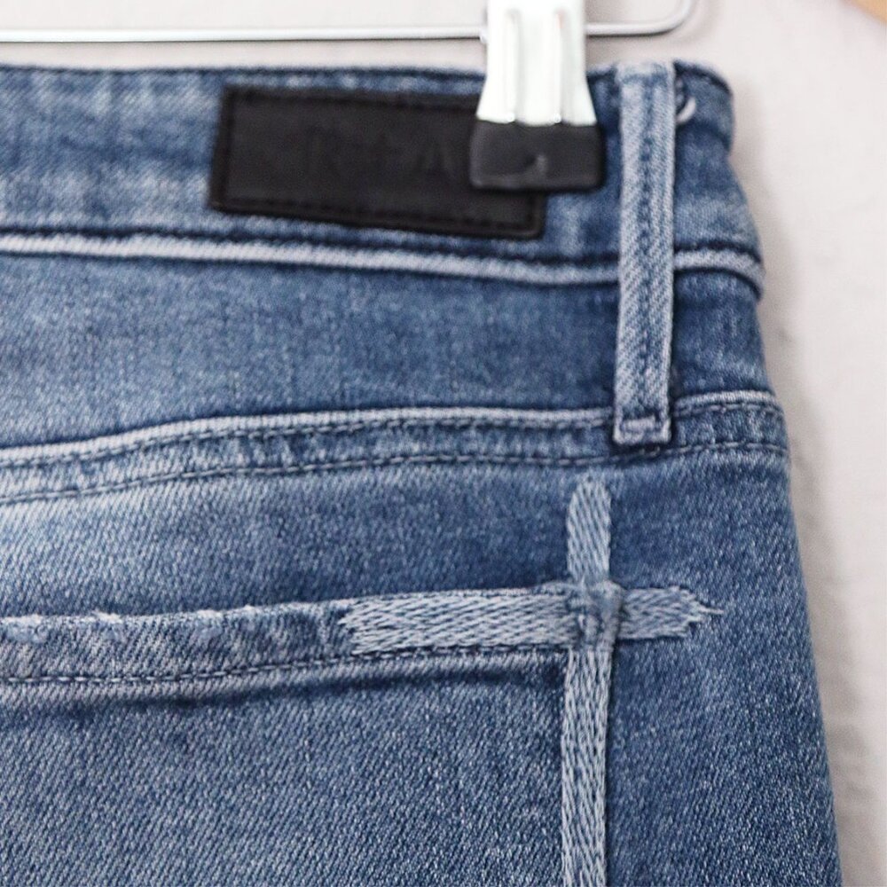 RtA Road To Awe Women's 28 Madrid Skinny Jeans Stretch Frayed Hem Blue Wash $315 - Picture 10 of 14